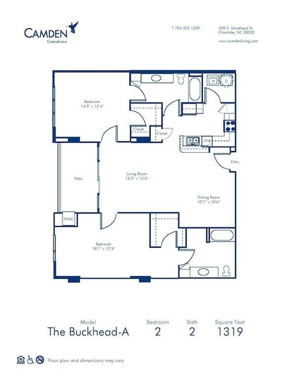 Spacious 2 Bedroom 2 Bathroom With Balcony In Uptown Charlotte! Views & Free Parking!